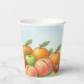 Watercolor Fruit Abundance, Tu Bishvat Background 紙コップ (裏面)