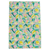  Watercolor Fruit Pattern | Vibrant Citrus ミディアムペーパーバッグ (裏面)