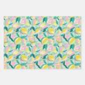 Watercolor Fruit Pattern  |  Vibrant Citrus ラッピングペーパーシート (正面)