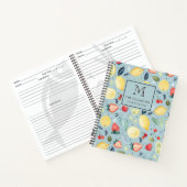 Watercolor Fruits Pattern Family Monogram Recipes ノートブック (内部)