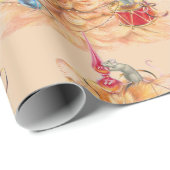 Watercolor Fun Cat Wrapped up in Christmas ラッピングペーパー (ロールコーナー)