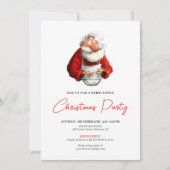 Watercolor Funny Santa Calligraphy Christmas  招待状 (正面)