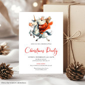 Watercolor Funny Santa Festive Christmas Invites 招待状