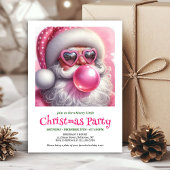 Watercolor Funny Santa Sunglasses Christmas Invite 招待状