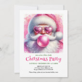 Watercolor Funny Santa Sunglasses Christmas Invite 招待状 (正面)