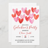 WATERCOLOR GALENTINES DAY PARTY INVITATION 招待状 (正面/裏面)