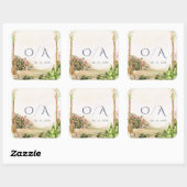 Watercolor Garden Arch Monogram Wedding スクエアシール (シート)