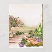 Watercolor Garden Arch Romantic Wedding Details エンクロージャーカード (裏面)