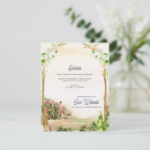Watercolor Garden Arch Romantic Wedding Details エンクロージャーカード (スタンド正面)