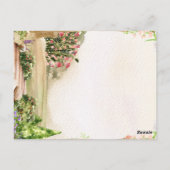 Watercolor Garden Arch Romantic Wedding Thank You ポストカード (裏面)