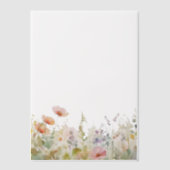 Watercolor Garden Flower Border ベラム紙招待状 (正面)