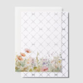 Watercolor Garden Flower Border ベラム紙招待状 (オフセット (招待状))