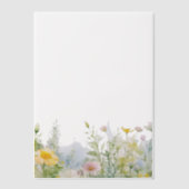 Watercolor Garden Flower Border ベラム紙招待状 (正面)