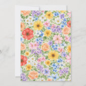 Watercolor Garden Flower Envelope, Botanic Florals サンキューカード (裏面)