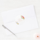 Watercolor Garden Flower Envelope, Botanic Florals ラウンドシール (封筒)