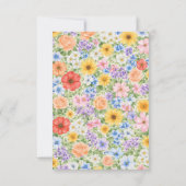 Watercolor Garden Flower Wedding Invitation 出欠カード (裏面)