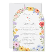 Watercolor Garden Flower Wedding Invitation