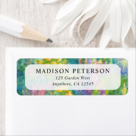 Watercolor Garden Themed Wedding Return Address ラベル