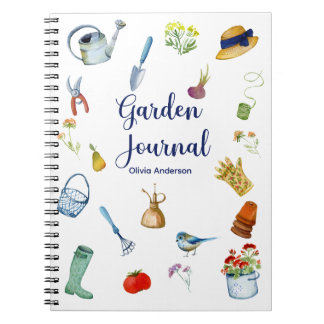 Watercolor Gardening Journal Spiral Notebook  ノートブック