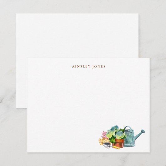 Watercolor Gardening Tools  サンキューカード (正面/裏面)