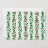 Watercolor Garland Bow Holiday Card 招待状 (裏面)