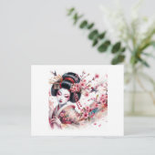 watercolor geisha ポストカード (スタンド正面)