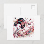 watercolor geisha ポストカード (正面/裏面)