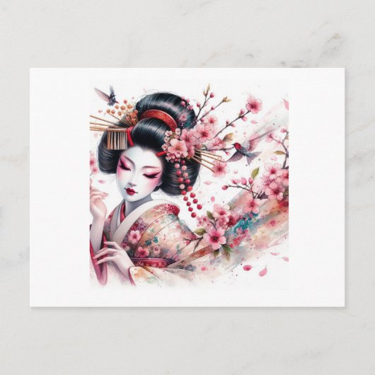 watercolor geisha ポストカード (正面)