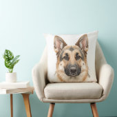 Watercolor German Shepherd Face Decorative クッション (椅子)