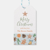 Watercolor Gingerbread and Bells ギフトタグ (正面)