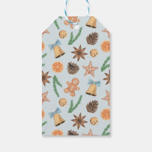 Watercolor Gingerbread and Bells ギフトタグ (裏面)