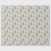 Watercolor Gingerbread and Bells Christmas ラッピングペーパー (フラット)