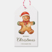 Watercolor Gingerbread Man Christmas  ギフトタグ (正面)