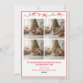 Watercolor Gingham Family Photo Christmas Holiday  シーズンカード (裏面)