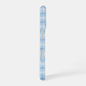 Watercolor Gingham - Fresh Blue Textile Phone Case iPhone 16ケース (右側面)
