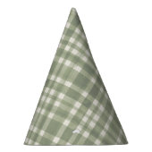 Watercolor Gingham Green Plaid Birthday Party Hat  パーティーハット (右)