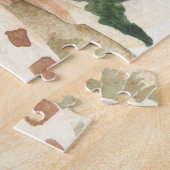 Watercolor Giraffe in African Savannah ジグソーパズル (側面)