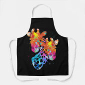 Watercolor Giraffe Lover Funny Giraffe Print Women エプロン (正面)