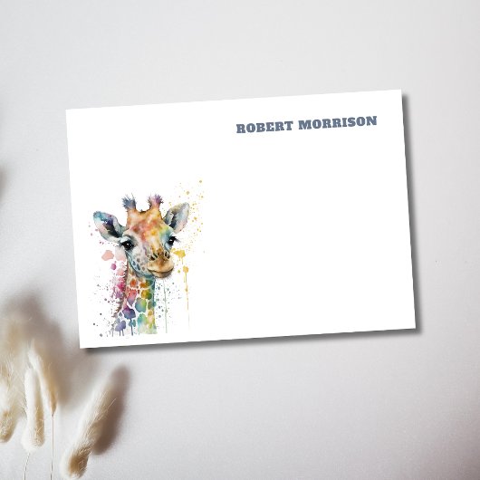 Watercolor Giraffe Minimalist Personalized ポストイット