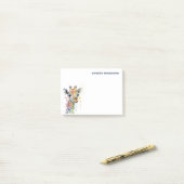 Watercolor Giraffe Minimalist Personalized ポストイット (デスク上)