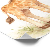 Watercolor Giraffe Nursery Wall Art ポスター (角)