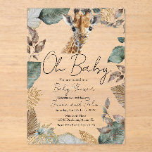 Watercolor Giraffe Wild Baby Shower