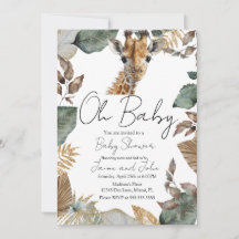 Watercolor Giraffe Wild Baby Shower