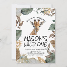 Watercolor Giraffe Wild First Birthday