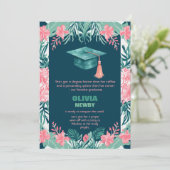 🎓Watercolor Glow Grad Party 招待状 (スタンド正面)