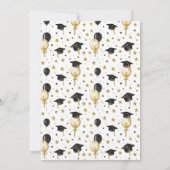 Watercolor Gold Balloon Graduation Invite 招待状 (裏面)