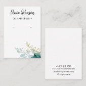 Watercolor Gold Botanical Jewelry Earring Display  名刺 (正面/裏面)