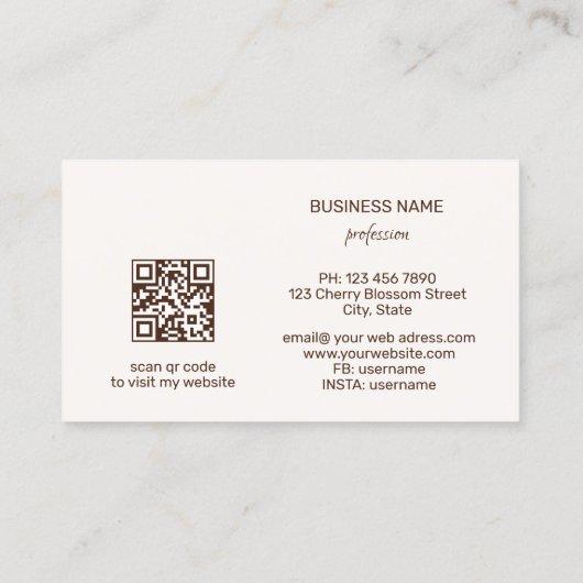 Watercolor Gold White Flowers 名刺 (裏面)