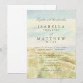 Watercolor Golden Grass Wedding Invitation 招待状 (正面/裏面)
