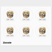 Watercolor Golden Retriever Dog Dad Sticker - Best ラウンドシール (シート)